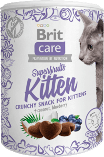 Chrumkavá pochúťka pre mačiatka Care Superfruits Kitten Brit