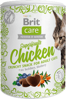 Chrumkavá pochúťka pre mačky Care Superfruits Chicken Brit