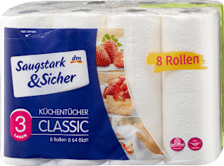 Кухненски кърпи Classic 3-слойни (8x64 къса) Saugstark&Sicher