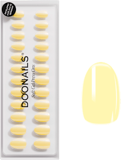 Künstliche Nägel, Soft Gel Press Ons Lemon Sorbet Short Round Doonails