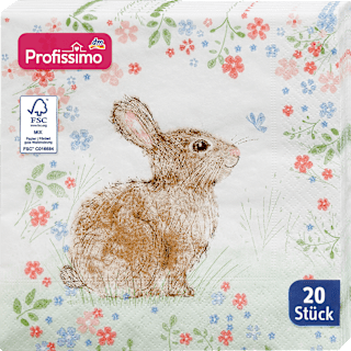 Servietten "Blumenhase" (33x33 cm) Profissimo