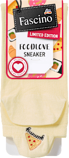 Sneakersocken mit Pizza-Motiv gelb Gr. 39-42 Fascino