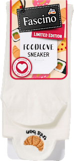 Sneakersocken mit Croissant-Stickerei weiß Gr. 35-38 Fascino