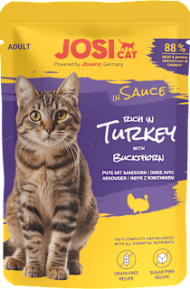 Mokra karma dla kota, indyk z rokitnikiem w sosie JosiCat