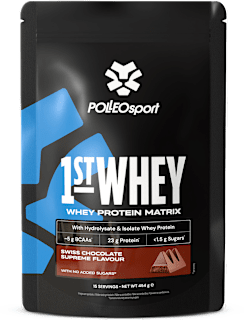 1st Whey proteinski prah s okusom švicarske čokolade POLLEOsport