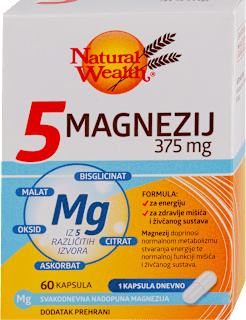 5 MAGNEZIJ 375mg kapsule Natural Wealth