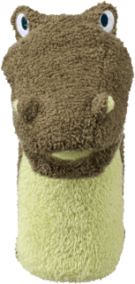 Handpuppe Krokodil, grün + braun fluffies