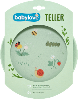 Teller grün, Gartentiere babylove