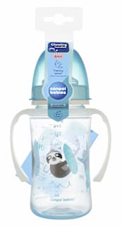 Чаша с неразливащ силиконов накрайнк и светещи дръжки, синя, 6+м Canpol babies