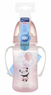 Чаша с неразливащ силиконов накрайнк и светещи дръжки, розова, 6+м Canpol babies