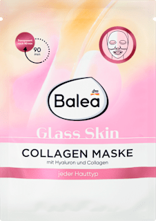 Maska za lice u maramici Glass Skin – s hijaluronom i kolagenom Balea