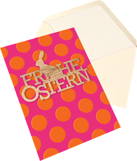 Grußkarte Ostern Holz Hase CACTUS