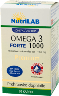 Prehransko dopolnilo Omega 3 Forte 1000 Premium NutriLAB