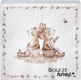 Servietten "Hasenpärchen"  (33x33 cm) BOLTZE