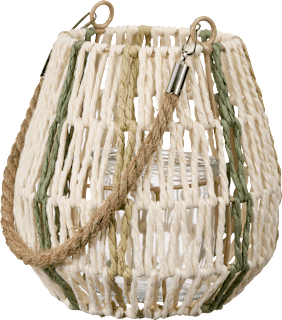 Laterne mit Henkel, creme-grün (16 cm) Dekorieren & Einrichten