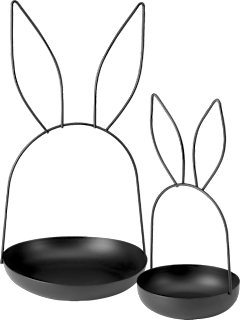 Hasenschalen Set, schwarz 2tlg Dekorieren & Einrichten