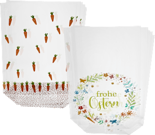 Folienbeutel "Frohe Ostern"-Blumenkranz / Möhrchen Dekorieren & Einrichten