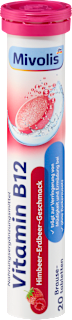 Vitamin B12 Brausetabletten Himbeer-Erdbeer-Geschmack Mivolis