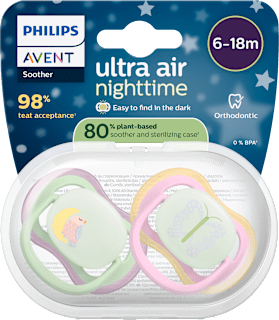 Nočné cumlíky ultra air Nighttime - dievča 6-18 m PHILIPS AVENT
