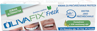 Pričvrstilna krema za zobne proteze Fresh OLIVAFIX