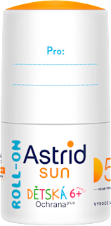 sun mléko na opalování roll-on Dětská ochrana plus SPF50+ Astrid