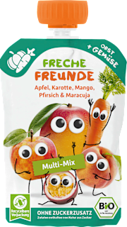 Quetschie Apfel, Karotte, Mango, Pfirsich & Maracuja ab dem 6. Monat Freche Freunde