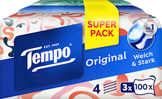 Taschentücher Trio Box 4-lagig (3x100 St) Tempo
