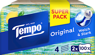Taschentücher Duo Box 4-lagig (2x100 St) Tempo