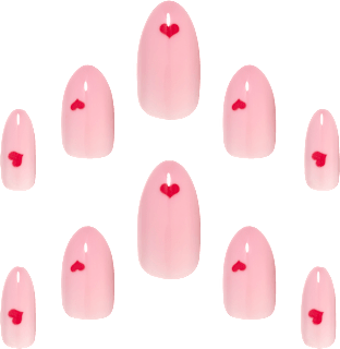 Künstliche Nägel Dream Nails Red Hearts Elegant Touch