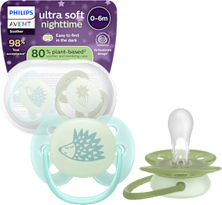 Schnuller ultra soft nighttime Silikon, türkis/grün, 0-6 Monate PHILIPS AVENT
