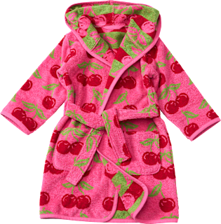 Bademantel mit Kirsch-Muster, pink, Gr. 98/104 ALANA