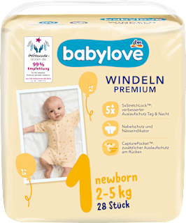 Pieluszki Premium dla noworodka, rozmiar 1, 2-5 kg babylove