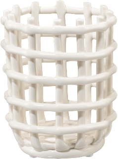 Utensilienhalter aus Keramik, offwhite (16,7x13,5 cm) dm home