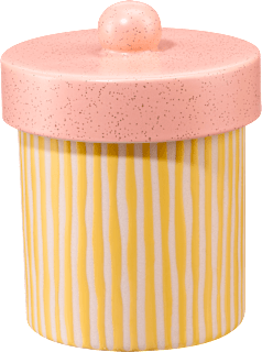 Aufbewahrungsdose aus Steinzeug, gelb/peach (18x14 cm) dm home