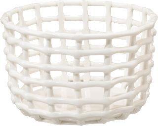 Korb aus Keramik für Obst/Brot, offwhite (23,5x13,5 cm) dm home