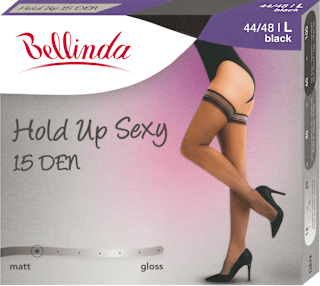 samodržící punčochy Hold Up Sexy černé, vel. 44-48 Bellinda