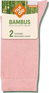 Socken mit Bambus-Viskose rosa + grün Gr. 35-38 nur die