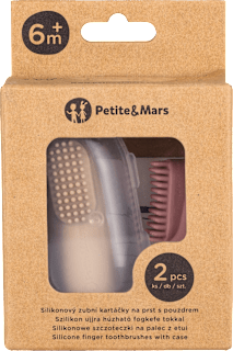 zubní kartáček na prst silikonový Rose, 0m+ Petite&Mars