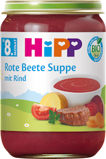 Menü Rote Beete Suppe mit Rind ab dem 8. Monat HiPP