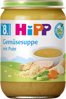Menü Gemüsesuppe mit Pute ab dem 8. Monat HiPP