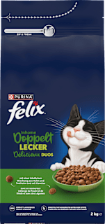 Trockefutter Katze mit Geflügel, Inhome doppelt lecker - delicieux duos Felix