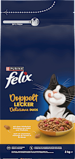 Trockenfutter Katze mit Geflügel, doppelt lecker - delicieux duos Felix