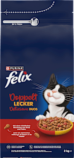 Trockenfutter Katze mit Rind, doppelt lecker - delicieux duos Felix