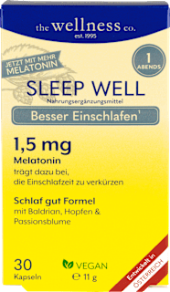 Kapseln Sleep Well Melatonin the wellness co.