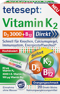 Direkt-Sticks Vitamin K2 & D3 + B12 tetesept