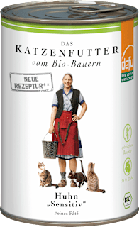 Nassfutter Katze sensitive mit Bio Huhn Defu