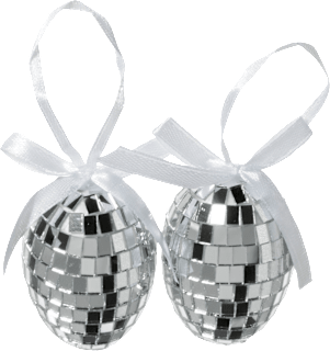 Disco-Eier, silber (6 cm) Dekorieren & Einrichten
