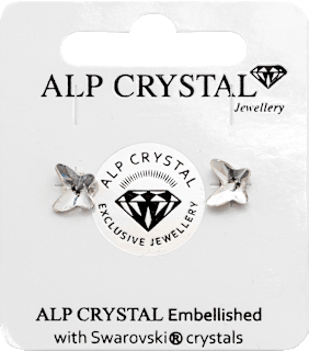 Naušnice s kristalima Swarovski, leptir - Silver ALP CRYSTAL Jewellery