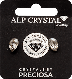 Naušnice s Preciosa kristalima, suza - Silver PRECIOSA
