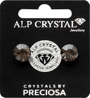 Naušnice s kristalima Preciosa - Brown PRECIOSA